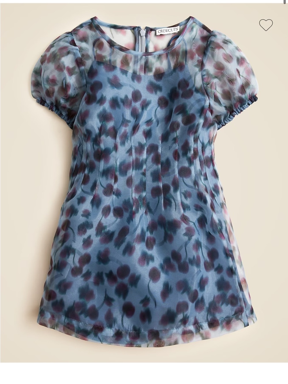 Crewcuts Blue Leopard-Print Chiffon Dress